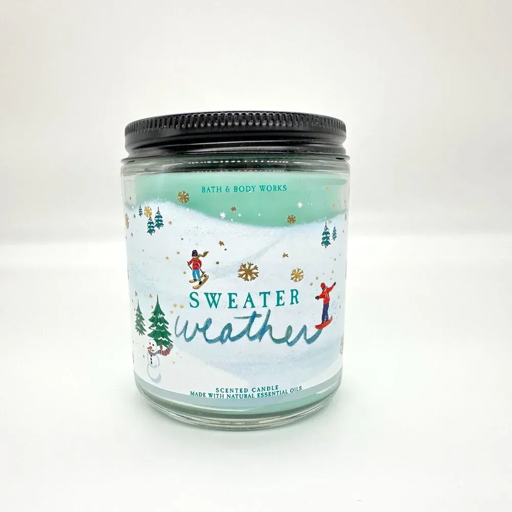 Bath & Body Works Sweater Weather 7oz Single Wick Candle New - Picture 1 of 4